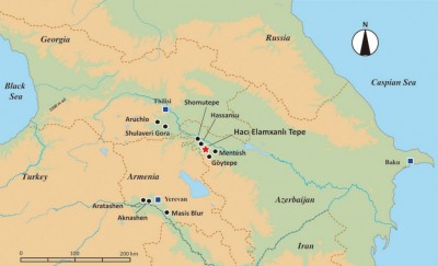 Figure 1. Map showing the location of Hacı Elamxanlı Tepe and related Neolithic sites in the southern Caucasus.